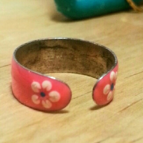 Sterling & pink enamel ring ring size 5.5 NWOT - Picture 3 of 4
